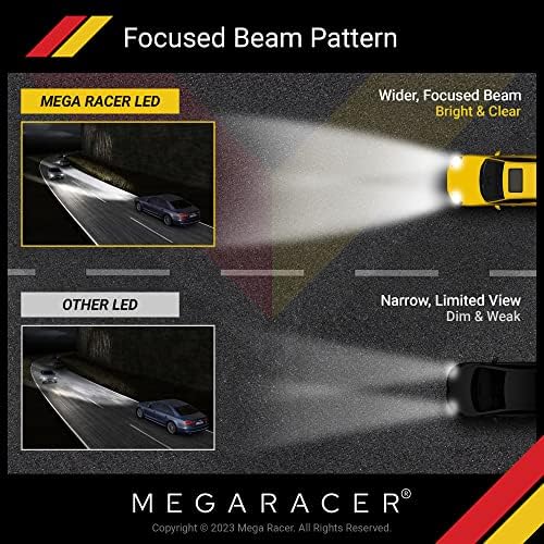 Mega Racer H4/9003/HB2 Безжични led светлини за предните фарове - 6500 До дневна светлина в бял цвят, от 12