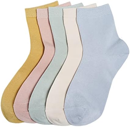 Дамски чорапи MELUSA от 5 двойки Бамбукови Чорапи на Щиколотке, Меки, Леки, Дишащи, С Бесшовным Пръсти