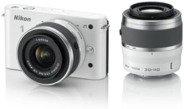 Цифров фотоапарат Nikon 1 J1 С 10,1-Мегапикселова HD с обективи NIKKOR 10-30 мм VR и 30-110 мм VR 1 NIKKOR (бял)
