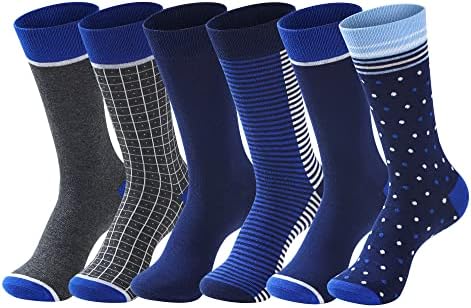 Мъжки чорапи GLENMEARL в 6 опаковки, Класически Меки Удобни Ежедневни Бизнес с шарени Чорапи