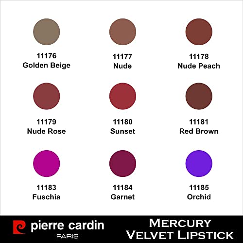 Калена Матово червило Mercury Velvet Matte Lipstick - Жесток Козметични грим (Червеникаво-кафяв)