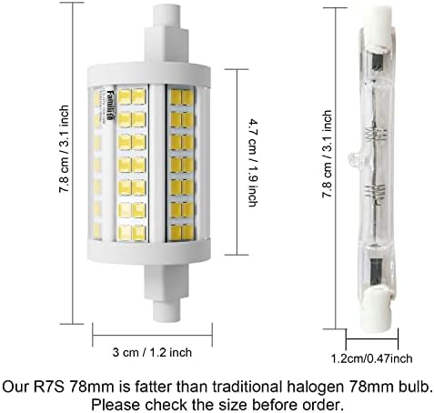Led лампа Familite R7S 78 мм, 15 W, с регулируема яркост, Прожектор J78, 150 W, Халогенни T3, Замяна за стенни