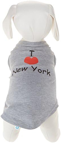 Mirage Pet Products 14-Инчови Тениски с Трафаретным принтом Аз обичам Ню Йорк за домашни любимци, Големи, Сиви