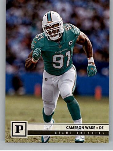 2018 Панини Футбол NFL 176 Официалната търговска картичка Cameron Wake Маями Делфините