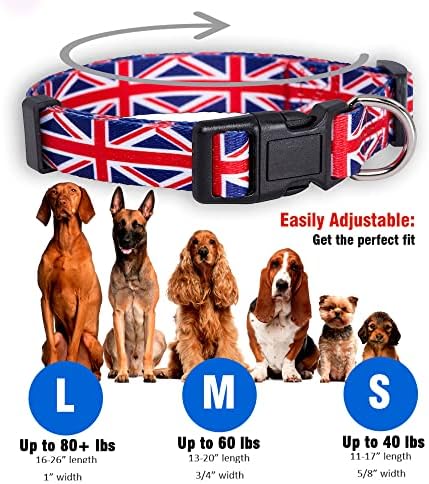 Нашийник за кучета с британския флаг за местния кученце Юниън Джак обединено Кралство (Великобритания, Малка)