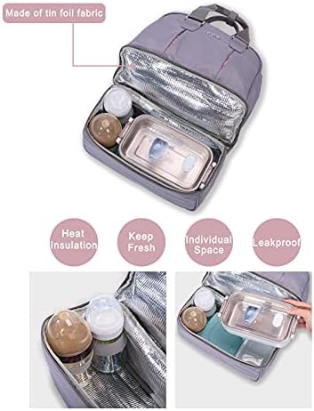 Чанта за памперси ZWFLAU с Чанта за Обяд, Чанта за Памперси, Раница За Пътуване, Чанта за майките, Многофункционални,