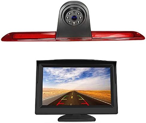 HD 720p Резервна Камера на покрива, 3-i Камера За Подмяна на стоп-сигнал + 4.3-инчов TFT-монитор, който е Съвместим за Ford Transit 150/250/350 V636 2014-2018 Превозвачът Van