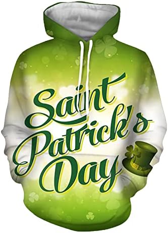 Качулки в Деня на Св. Патрик за Мъже, Ирландски Потник, Пуловер, Тениска с Трилистником, Ежедневни Hoody, Върхове,