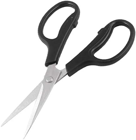 Ножици за шиене X-DREE с черна дръжка, остриета от неръждаема стомана, Прав Ножици за хартия 6,7 инча (Mango