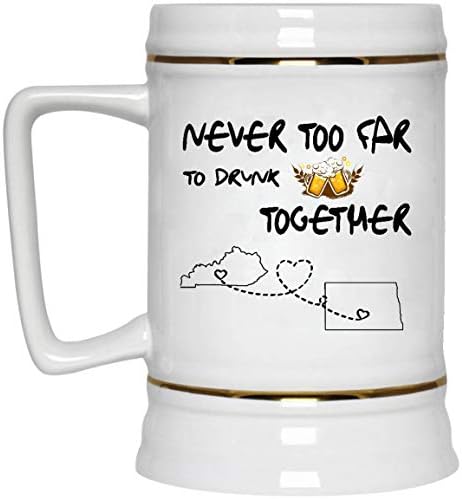 Идеи за подарък за Една Чаша На Ден на Бащата В Кентъки, Северна Дакота, Никога Не Е Твърде Далеч, за Да Пият Бира И Вино Заедно - Чаша За Връзка На разстояние, по-Забав