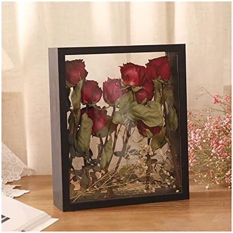 Поставка за Фото рамка с цветен дисплей, Прозрачна Дървена Поставка за Сухи цветя, кутия за дисплей, монтиран