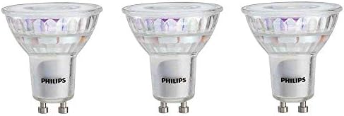 Led крушка Philips GU10 без трептене, 380 Лумена, ярка бяла светлина (3000 К), 4 W = 50 W, Сертифицирана по стандарт Title 20, Комплект от 3 теми и включете адаптера Leviton 61 W, бял, без разме?