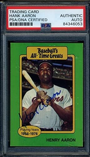 Ханк Аарон PSA DNA Coa Подписа Автограф на най-Големите бейсболистов на всички времена 1987 г. - Бейзболни топки с автографи