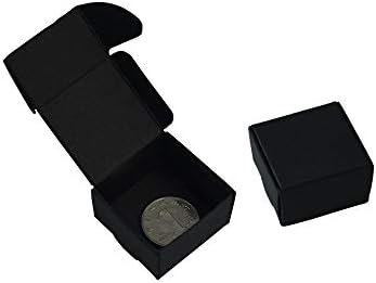 ALUXYPACK 50шт 4x4x2,5 см Мини-Черната кутия от крафт-хартия, Малка Опаковка за Бижута, Картонена кутия, Подарък