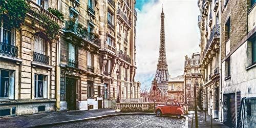 Yeele 12x6ft Фон с Айфеловата Кула за Фотография Романтична Франция Париж Стара Ретро Европа Фон за Алеи, Детска