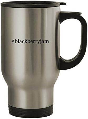 Подарък дрънкулки blackberryjam - Пътна Кафеена Чаша с Хэштегом от Неръждаема Стомана в 14 грама, Сребрист