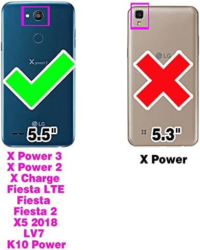 Съвместим с LG X Charge/Fiesta 2 LTE/X Power 3/X5/LV7 Чанта-портфейл От закалено Стъкло, Защитно фолио за екрана, Държач за карти, Държач, Магнитен калъф за телефон LG-M322 XPower 2 SP320 M327 M322, ?