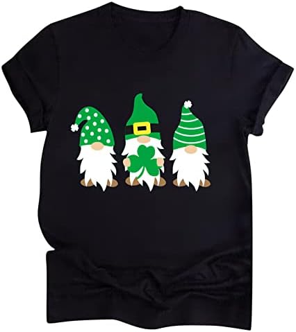 Kinrui Женска Тениска В Деня на Св. Патрик, Празнична Тениска с образа на Щастливия Централи, Летни Основни