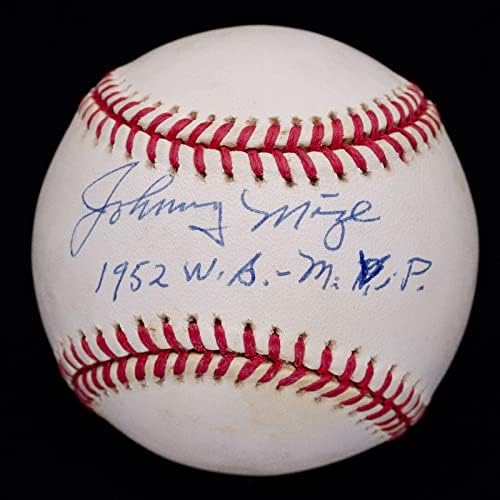 Уникален Джони Миз 1952 W. S. MVP Подписа OAL Baseball JSA COA QQ51236 - Бейзболни топки с автографи