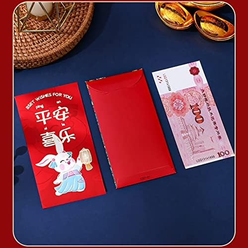 Червени пликове BAIWOVIS за Пролетния фестивал 2023 - Чертежи, зайци, Подарък с най-добри пожелания за отвъдморските китайци в честването на китайската Лунна Нова година