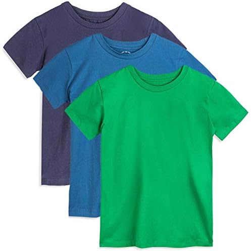 Тениска с кръгло деколте класически намаляване на за момчета и момичета Mightly от мек органичен памук, Многопластова, с къс ръкав, основна, за деца