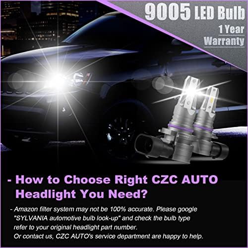 CZC AUTO 9005/HB3 Led Безжични лампи за фарове, 9005 Led Светлини 300% по-ярка 6500 К, студено бяла led лампа,