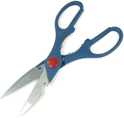 Кухненски ножици X-DREE Тъмно синьо на цвят, с пластмасова дръжка и острие от неръждаема Стомана За отваряне
