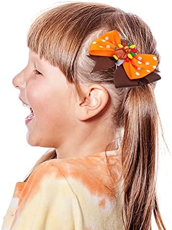 VALICLUD/ Детска Превръзка на главата, 1 Комплект, Щипки за коса с лък под формата на Пуйка в Деня на Благодарността,