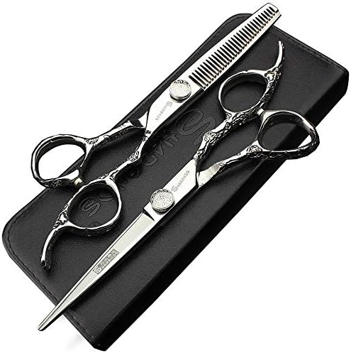 Ножица за подстригване на коса 6/7 /Hair ножици - Фризьорски Ножици, Фризьорски ножици са Остри като бръснач, ножици от неръждаема стомана (сребрист) (7 инча, 2 бр.)
