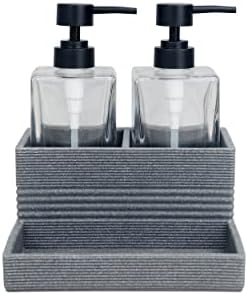 Комплект Стъклени Дозаторов за сапун Indecor Home с Поставка за съхраняване на смола, за Баня, Спални, Къща,
