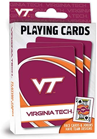 Семейни игри MasterPieces - NCAA Virginia Tech Hokies Playing Cards - Официално лицензирана тесте карти за игра