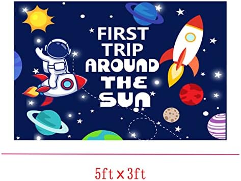 5 фута * 3 фута Космическа Тема 1-ия рожден ден на Снимка Фон, Първото пътешествие Около Слънцето Снимка Фон