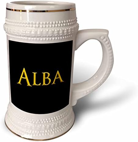 3дРоза Алба-популярното име за момиче в САЩ. Жълто черните. - Стъклена чаша с 22 грама (stn-364280-1)