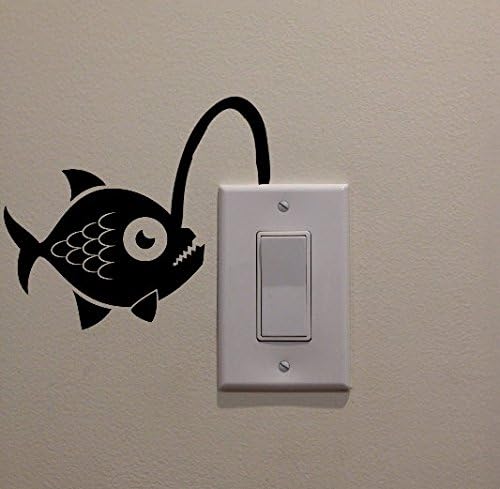 YINGKAI Angler Риба, Свързана с Выключателю Светлина, Vinyl Стикер на Стената, Художествена Стикер за Всекидневната,