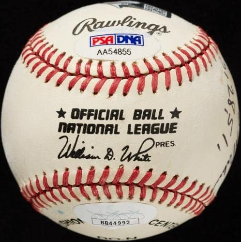 Уили Мейс 1st Major League Hit HR Off 28.05.1951 Подписа бейзболен JSA - Бейзболни топки с автографи